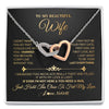Interlocking Hearts Necklace 14K White Gold Finish | Personalized To My Beautiful Wife Necklace From Husband Feel My Love Soulmate Wedding Anniversary Valentines Day Birthday Customized Gift Box Message Card | teecentury