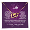 Interlocking Hearts Necklace 18K Yellow Gold Finish | 1 | Personalized To My Beautiful Wife Necklace From Husband I Love You Wife Birthday Anniversary Valentines Day Christmas Jewelry Customized Gift Box Message Card | teecentury