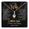 Alluring Beauty Necklace 14K White Gold Finish | 1 | Personalized To My Beautiful Wife Necklace From Husband Jewelry Forever Love Wife Birthday Gifts Anniversary Wedding Valentines Day Gift Box Message Card | teecentury