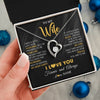 Forever Love Necklace 14K White Gold Finish | 2 | Personalized To My Beautiful Wife Necklace From Husband Jewelry Forever Love Wife Birthday Gifts Anniversary Wedding Valentines Day Gift Box Message Card | teecentury