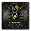 Forever Love Necklace 18K Yellow Gold Finish | 1 | Personalized To My Beautiful Wife Necklace From Husband Jewelry Forever Love Wife Birthday Gifts Anniversary Wedding Valentines Day Gift Box Message Card | teecentury