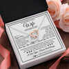 Interlocking Hearts Necklace Stainless Steel & Rose Gold Finish | 2 | Personalized To My Beautiful Wife Necklace From Husband Love You Like I Do Promise Wife Romantic Birthday Anniversary For Her Christmas Gift Box Message Card | teecentury