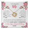 Love Knot Necklace 18K Yellow Gold Finish | 1 | Personalized To My Beautiful Wife Necklace From Husband Love You Longer Wife Birthday Anniversary Wedding Valentines Day Customized Gift Box Message Card | teecentury