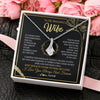 Alluring Beauty Necklace 14K White Gold Finish | 2 | Personalized To My Beautiful Wife Necklace From Husband My Love Wife Birthday Romantic Unique Anniversary Wedding Christmas Customized Gift Box Message Card | teecentury