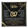 Interlocking Hearts Necklace 18K Yellow Gold Finish | 1 | Personalized To My Beautiful Wife Necklace From Husband My Love Wife Birthday Romantic Unique Anniversary Wedding Christmas Customized Gift Box Message Card | teecentury