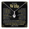 Alluring Beauty Necklace 14K White Gold Finish | 1 | Personalized To My Beautiful Wife Necklace From Husband The Day I Met You Birthday Gifts For Wife Anniversary Wedding Valentines Day Gift Box Message Card | teecentury