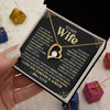 Forever Love Necklace 18K Yellow Gold Finish | 2 | Personalized To My Beautiful Wife Necklace From Husband The Day I Met You Birthday Gifts For Wife Anniversary Wedding Valentines Day Gift Box Message Card | teecentury