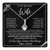 Alluring Beauty Necklace 14K White Gold Finish | 1 | Personalized To My Beautiful Wife Necklace From Husband You're My Love Wife Birthday Anniversary Valentines Day Christmas Customized Gift Box Message Card | teecentury
