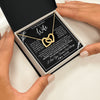 Interlocking Hearts Necklace 18K Yellow Gold Finish | 2 | Personalized To My Beautiful Wife Necklace From Husband You're My Love Wife Birthday Anniversary Valentines Day Christmas Customized Gift Box Message Card | teecentury