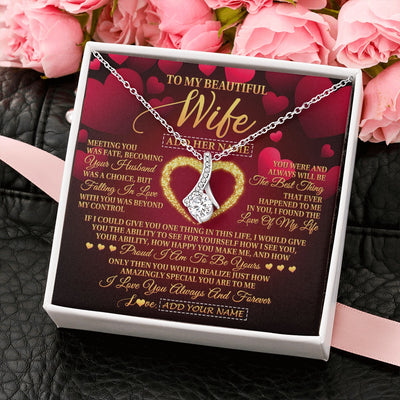 Alluring Beauty Necklace 14K White Gold Finish | 2 | Personalized To My Beautiful Wife Necklace Gift From Husband Heartfelt Wedding Anniversary Valentines Day Wife Gifts Christmas Custom Gift Box Message Card | teecentury.myshopify