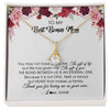 Alluring Beauty Necklace 18K Yellow Gold Finish | Personalized To My Best Bonus Mom Necklace from Daughter Thank You For Loving Me Stepmom Jewelry Birthday Mothers Day Christmas Customized Message Card | teecentury