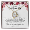 Forever Love Necklace 18K Yellow Gold Finish | Personalized To My Best Bonus Mom Necklace from Daughter Thank You For Loving Me Stepmom Jewelry Birthday Mothers Day Christmas Customized Message Card | teecentury