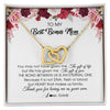 Interlocking Hearts Necklace 18K Yellow Gold Finish | Personalized To My Best Bonus Mom Necklace from Daughter Thank You For Loving Me Stepmom Jewelry Birthday Mothers Day Christmas Customized Message Card | teecentury