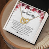 Interlocking Hearts Necklace 18K Yellow Gold Finish | Personalized To My Best Bonus Mom Necklace from Daughter Thank You For Loving Me Stepmom Jewelry Birthday Mothers Day Christmas Customized Message Card | teecentury