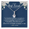 Alluring Beauty Necklace 14K White Gold Finish | 1 | Personalized To My Best Friend On Her Wedding Day Necklace Bride Gifts From Maid Of Honor Thankful Best Friend Jewelry Customized Gift Box Message Card | teecentury