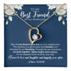 Forever Love Necklace 18K Yellow Gold Finish | 1 | Personalized To My Best Friend On Her Wedding Day Necklace Bride Gifts From Maid Of Honor Thankful Best Friend Jewelry Customized Gift Box Message Card | teecentury