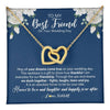 Interlocking Hearts Necklace 18K Yellow Gold Finish | 1 | Personalized To My Best Friend On Her Wedding Day Necklace Bride Gifts From Maid Of Honor Thankful Best Friend Jewelry Customized Gift Box Message Card | teecentury