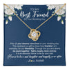 Love Knot Necklace 18K Yellow Gold Finish | 1 | Personalized To My Best Friend On Her Wedding Day Necklace Bride Gifts From Maid Of Honor Thankful Best Friend Jewelry Customized Gift Box Message Card | teecentury