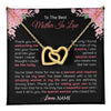 Interlocking Hearts Necklace 18K Yellow Gold Finish | 1 | Personalized To My Best Mother In Law Necklace From Daugter In Law Thank You Husband Mom Mother Birthday Wedding Day Christmas Customized Gift Box Message Card | teecentury