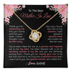 Love Knot Necklace 18K Yellow Gold Finish | 1 | Personalized To My Best Mother In Law Necklace From Daugter In Law Thank You Husband Mom Mother Birthday Wedding Day Christmas Customized Gift Box Message Card | teecentury