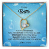 Forever Love Necklace 18K Yellow Gold Finish | Personalized To My Bestie Necklace From Friend Sister Always Remember You Are Braver Best Friend Jewelry Birthday Graduation Christmas Customized Message Card | teecentury
