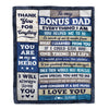 Personalized To My Bonus Dad From Son Wood Blanket Birthday Gift For Stepdad Who Wants Nothing Best Stepdad Fathers Day Christmas Customized Fleece Blanket | teecentury