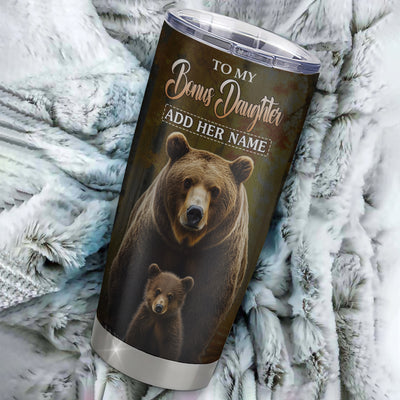 Personalized To My Bonus Daughter Bear Tumbler From Stepmom Stepdad Every Day Laugh Love Live Stepdaughter Birthday Gifts Christmas Custom Stainless Steel Travel Mug | teecentury