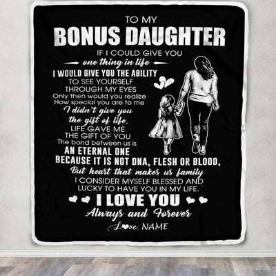 Personalized To My Bonus Daughter Blanket From Bonus Mom It Is Not DNA I Love You Stepdaughter Birthday Meaningful Christmas Customized Gift Fleece Blanket | teecentury