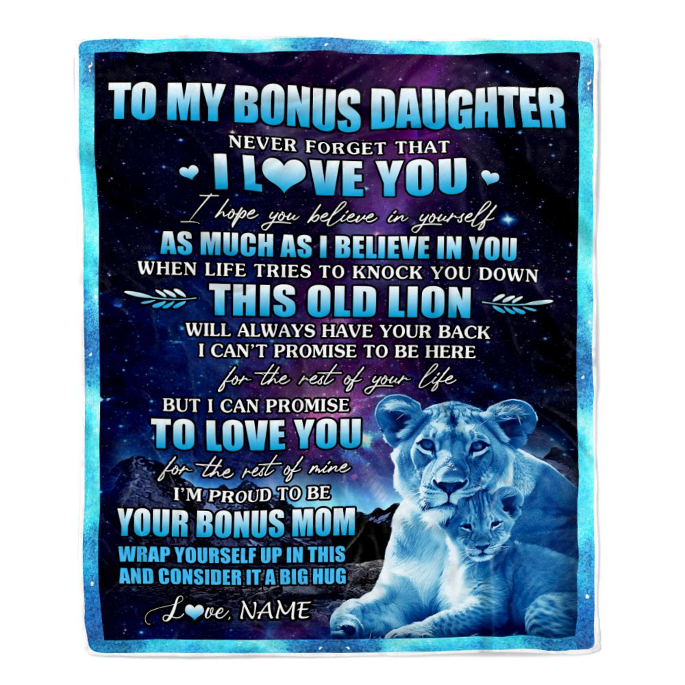 Personalized To My Bonus Daughter Blanket From Bonus Mom Never Forget That I Love You Stepdaughter Birthday Gifts Graduation Christmas Fleece Blanket | teecentury