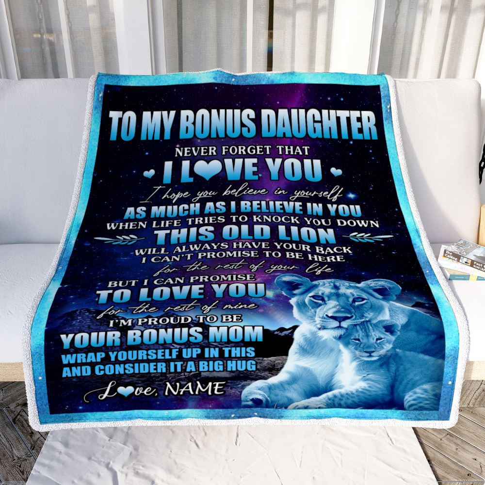 Personalized To My Bonus Daughter Blanket From Bonus Mom Never Forget That I Love You Stepdaughter Birthday Gifts Graduation Christmas Fleece Blanket | teecentury