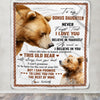 Personalized To My Bonus Daughter Blanket From Step Mom Never Forget That I Love You Bear Stepdaughter Birthday Graduation Christmas Customized Fleece Blanket | teecentury