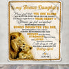Personalized To My Bonus Daughter Blanket From Stepdad Lion Never Feel That You Are Alone Great Stepdaughter Birthday Graduation Christmas Fleece Blanket | teecentury
