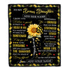 Personalized To My Bonus Daughter Blanket From Stepmother Dad Be A Sunflower Stepdaughter Birthday Gifts Graduation Christmas Customized Fleece Throw Blanket | teecentury