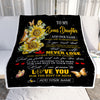 Personalized To My Bonus Daughter Blanket From Stepmother Dad You Will Never Lose Sunflower Stepdaughter Birthday Gifts Christmas Customized Fleece Blanket | teecentury