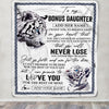 Personalized To My Bonus Daughter Blanket From Stepmother Dad You Will Never Lose White Tiger Stepdaughter Birthday Gifts Christmas Customized Fleece Blanket | teecentury
