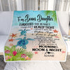 Personalized To My Bonus Daughter Blanket From Stepmother I Hugged This With Love Turtle Beach Stepdaughter Birthday Christmas Customized Bed Fleece Blanket | teecentury