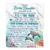 Personalized To My Bonus Daughter Blanket Turtle I Love You Forever From Stepmom Stepdad Stepdaughter Birthday Gifts Christmas Graduation Custom Fleece Blanket | teecentury