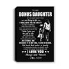 Personalized To My Bonus Daughter Canvas From Bonus Mom It Is Not DNA I Love You Stepdaughter Birthday Gifts Meaningful Christmas Custom Wall Art Print Framed Canvas | teecentury