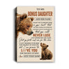 Personalized To My Bonus Daughter Canvas From Stepmom Dad You Will Never Lose Bear Stepdaughter Birthday Gifts Graduation Christmas Custom Wall Art Print Framed Canvas | teecentury