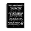 Personalized To My Bonus Daughter Canvas I Love You Forever From Stepmom Stepdad Stepdaughter Birthday Gifts Christmas Graduation Custom Wall Art Print Framed Canvas | teecentury