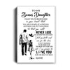 Personalized To My Bonus Daughter Canvas You Will Never Lose From Stepdad Dad Stepdaughter Birthday Gifts Christmas Custom Wall Art Print Framed Canvas | teecentury