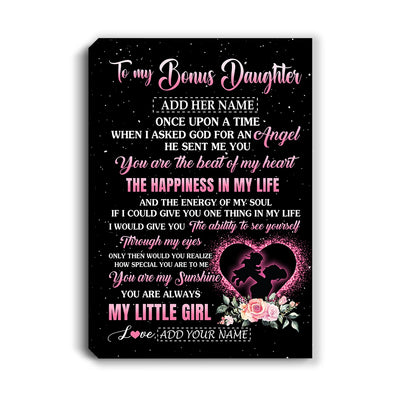 Personalized To My Bonus Daughter From Stepmom Canvas Once Upon A Time Birthday Graduation Gifts For Stepdaughter Christmas Custom Wall Art Print Framed Canvas | teecentury
