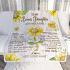Personalized To My Bonus Daughter Gift Blanket From Stepmother Dad Sunflower Laugh Love Live Stepdaughter Birthday Idea Christmas Customized Fleece Blanket | teecentury