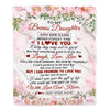 Personalized To My Bonus Daughter Gifts Blanket From Step Mom Floral I Love You Birthday Gifts For Stepdaughter Graduation Christmas Fleece Throw Blanket | teecentury