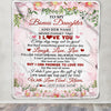 Personalized To My Bonus Daughter Gifts Blanket From Step Mom Floral I Love You Birthday Gifts For Stepdaughter Graduation Christmas Fleece Throw Blanket | teecentury