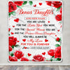 Personalized To My Bonus Daughter Gifts Blanket From Stepmom Rose Flower Present For Adult Birthday Gifts For Stepdaughter Christmas Graduation Fleece Blanket | teecentury