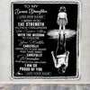Personalized To My Bonus Daughter Gifts Blanket From Stepmom Stepdad I Wish You The Strength Stepdaughter Birthday Gifts Christmas Custom Fleece Throw Blanket | teecentury