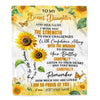 Personalized To My Bonus Daughter Gifts Blanket From Stepmom Stepdad I Wish You The Strength Sunflower Stepdaughter Birthday Gifts Christmas Fleece Blanket | teecentury