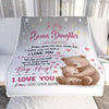 Personalized To My Bonus Daughter Gifts Blanket From Stepmom Stepdad Proud Of You Bear Stepdaughter Gift For Birthday Graduation Christmas Fleece Blanket | teecentury