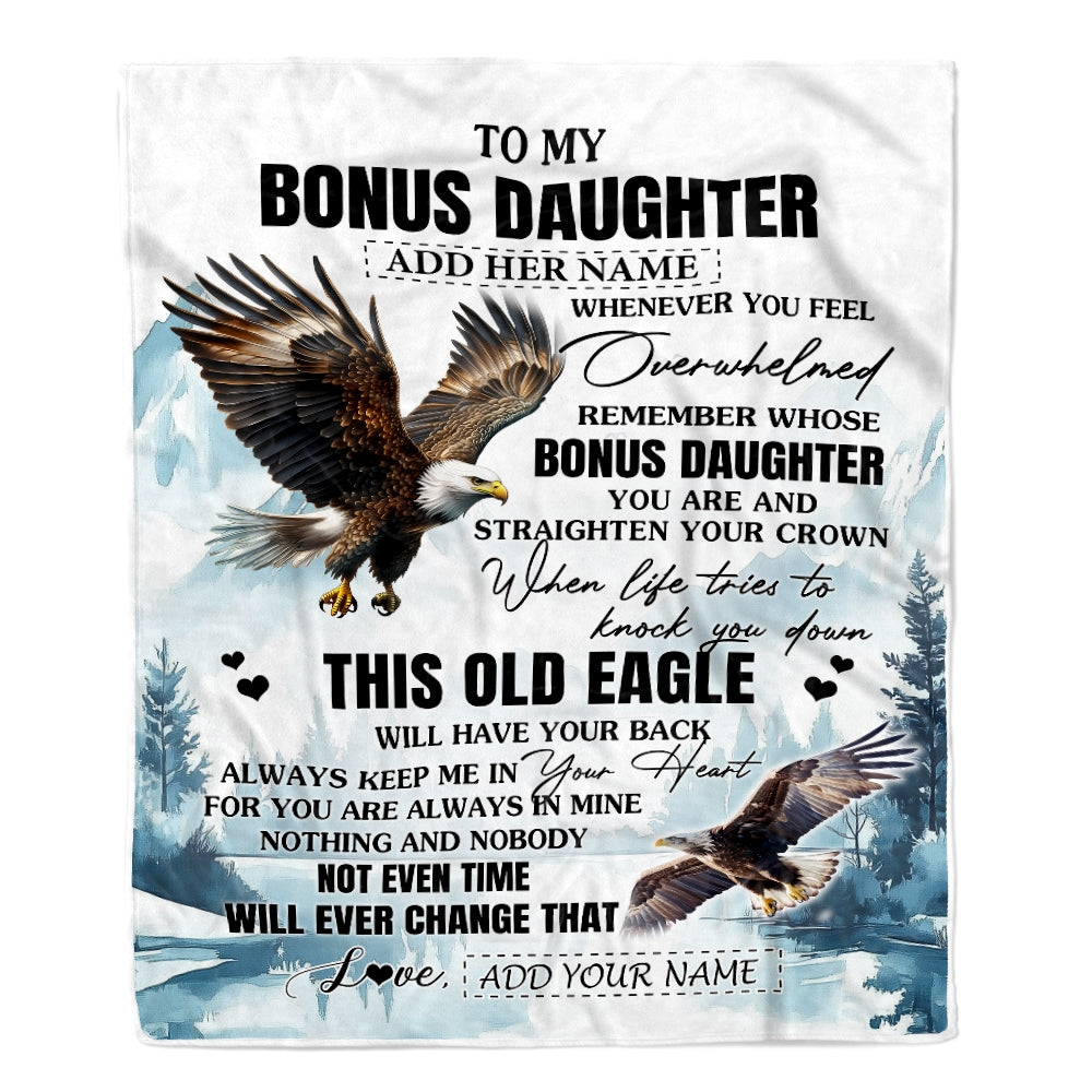 Personalized To My Bonus Daughter Gifts Blanket From Stepmom Whenever Eagle Unique Birthday Gifts For Stepdaughter Graduation Christmas Custom Fleece Blanket | teecentury